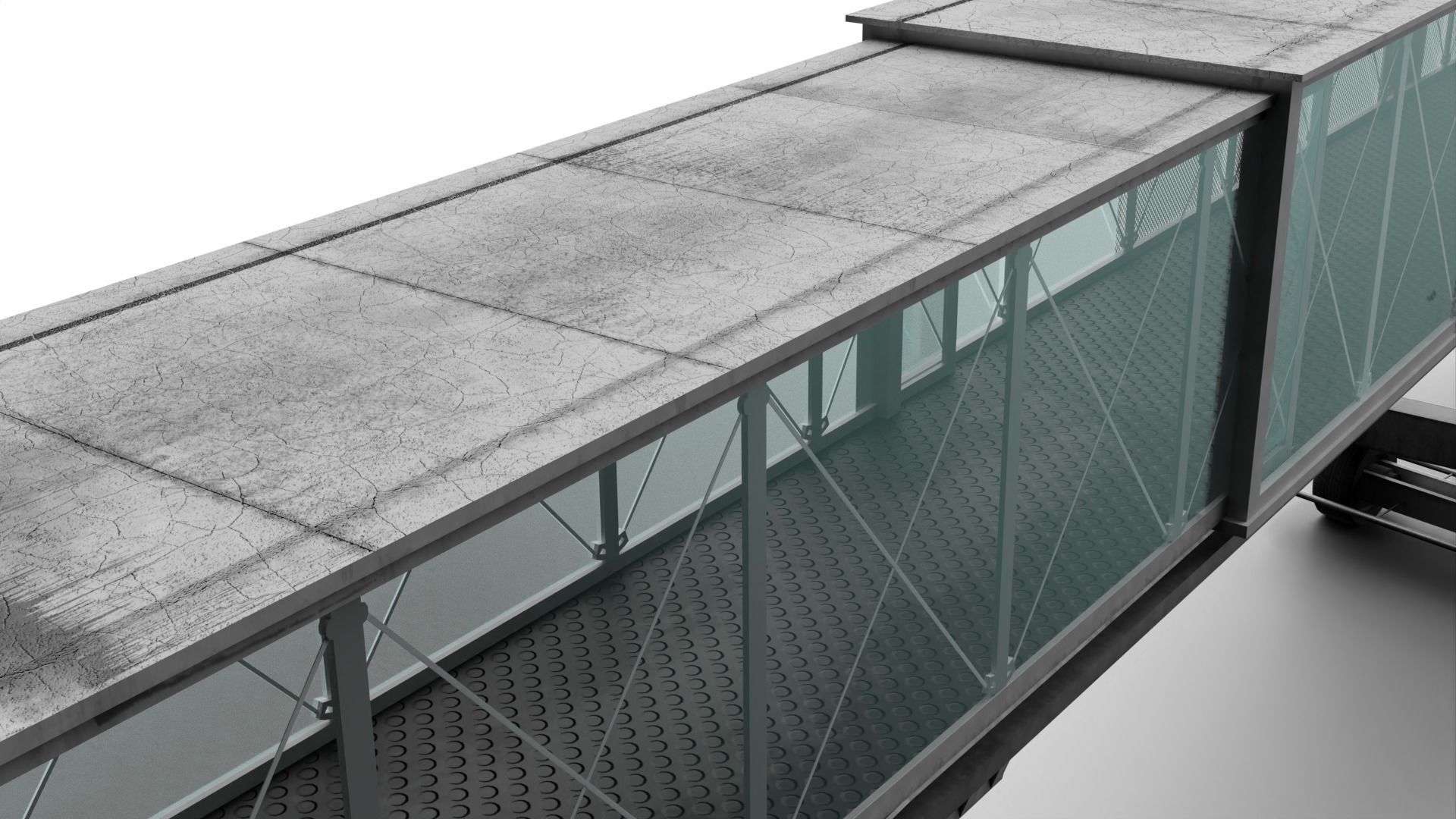 Airport Boarding Jetway Bridge Low-poly 3D model_5