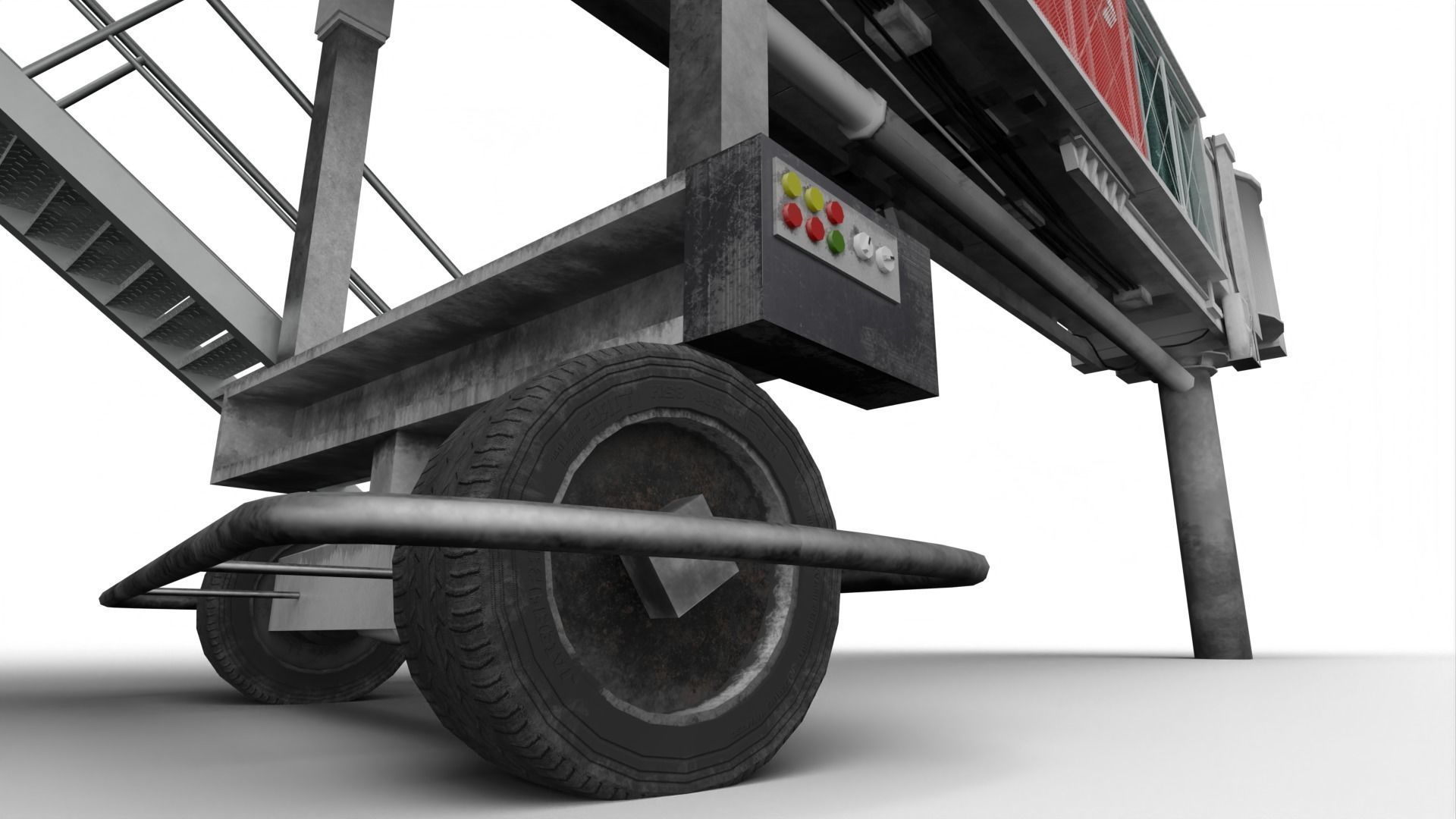 Airport Boarding Jetway Bridge Low-poly 3D model_7