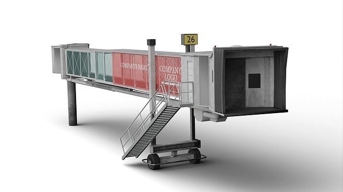 Airport Boarding Jetway Bridge Low-poly 3D model
