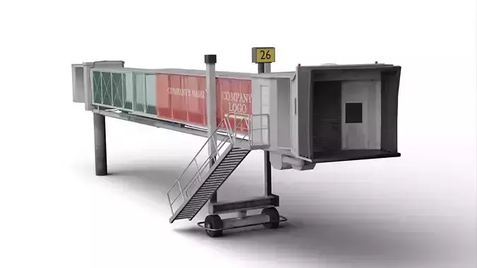 Airport Boarding Jetway Bridge Low-poly 3D model