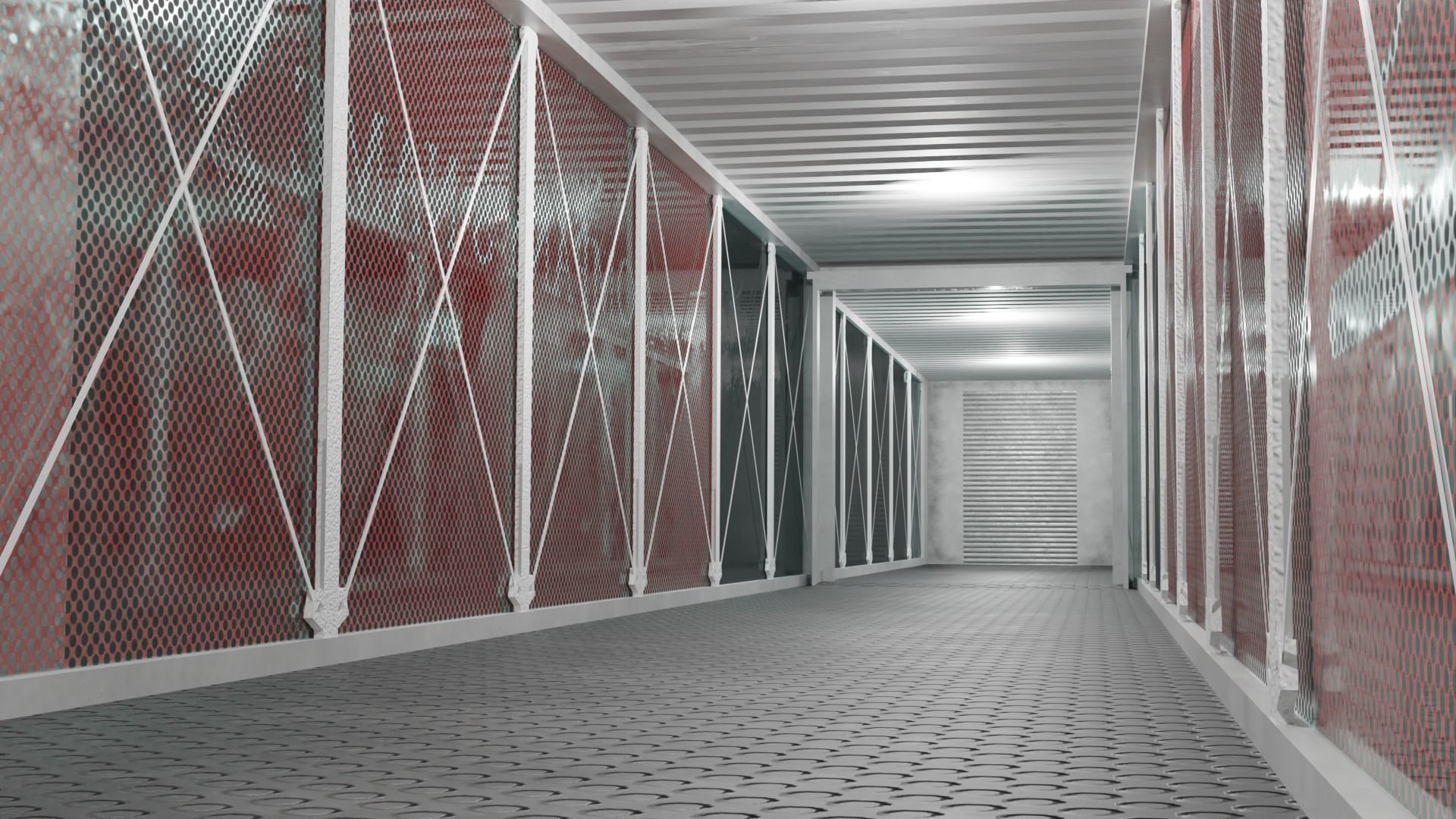 Airport Boarding Jetway Bridge Low-poly 3D model_11