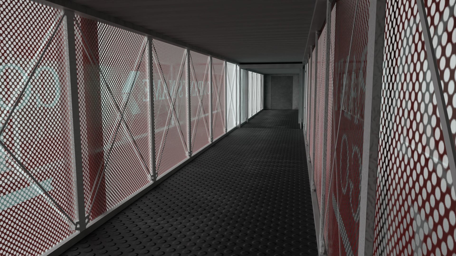 Airport Boarding Jetway Bridge Low-poly 3D model_4