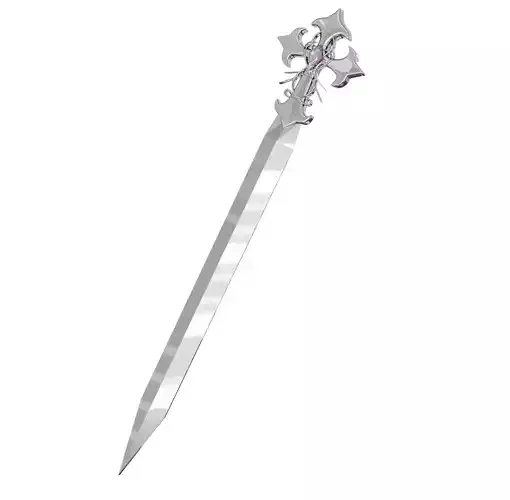 Silver Jewel Cross Sword