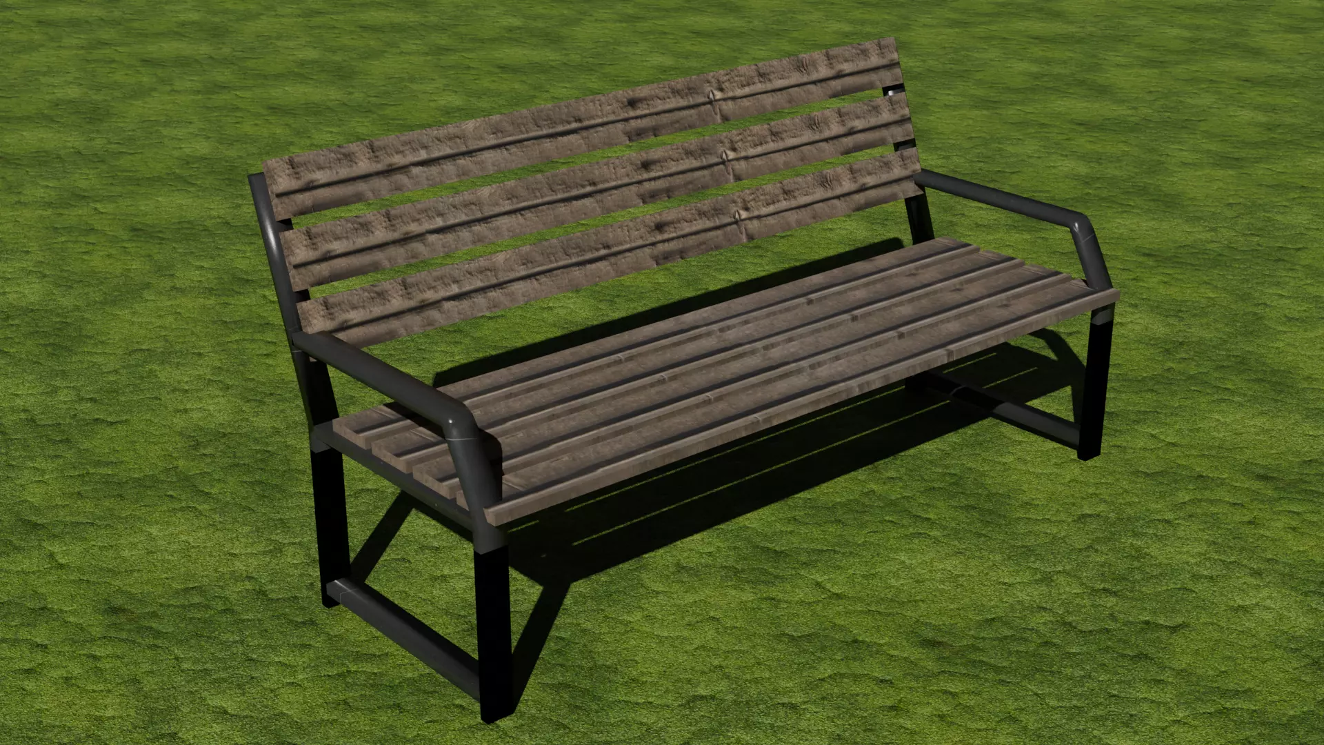 Bench Low-poly 3D model_0