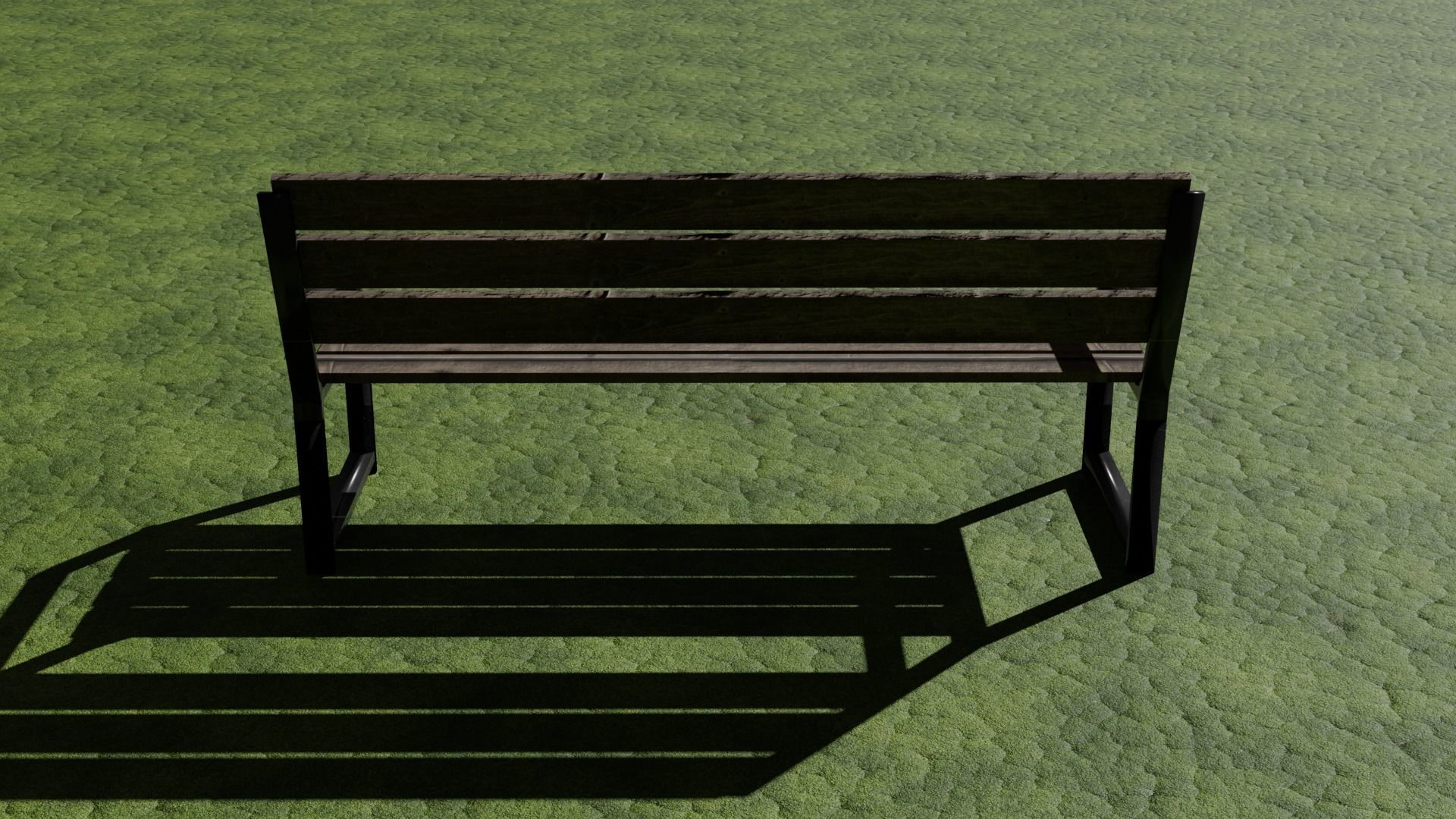 Bench Low-poly 3D model_4