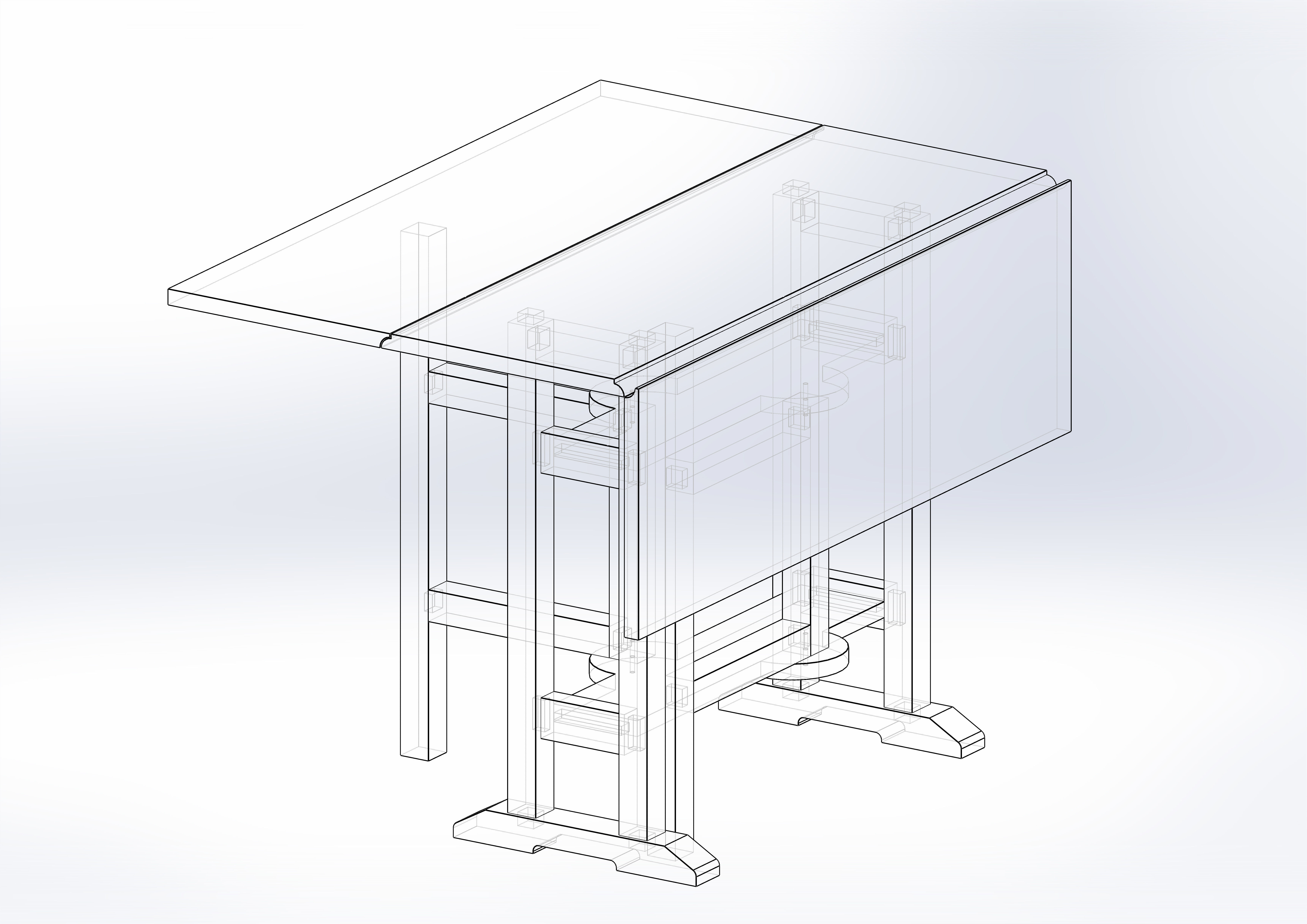 Construction Ready - GATELEG TABLE 3D model_4