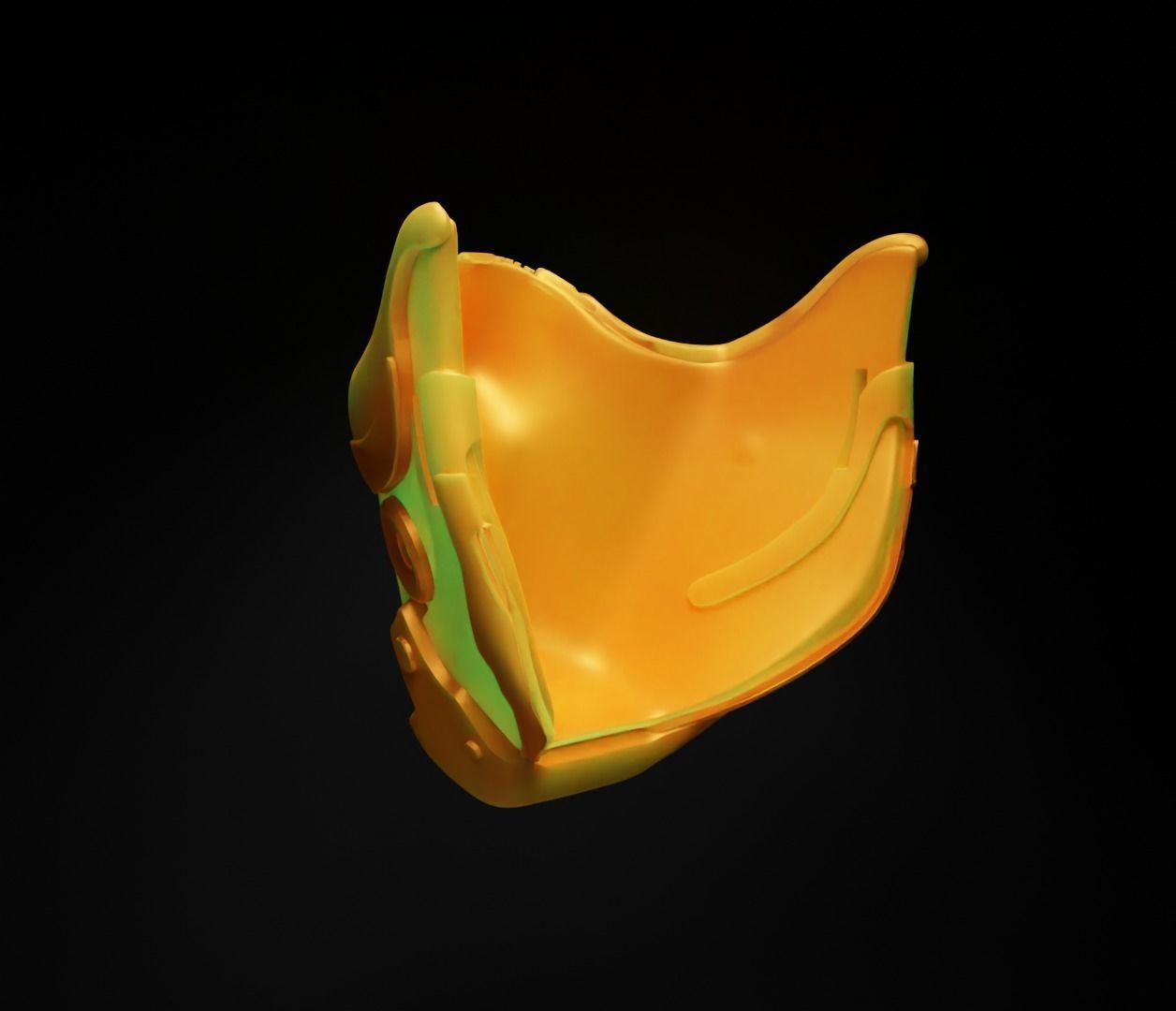 Cyberpunk Face Mask - Gamer Cosplay Helmet 3D print model_27