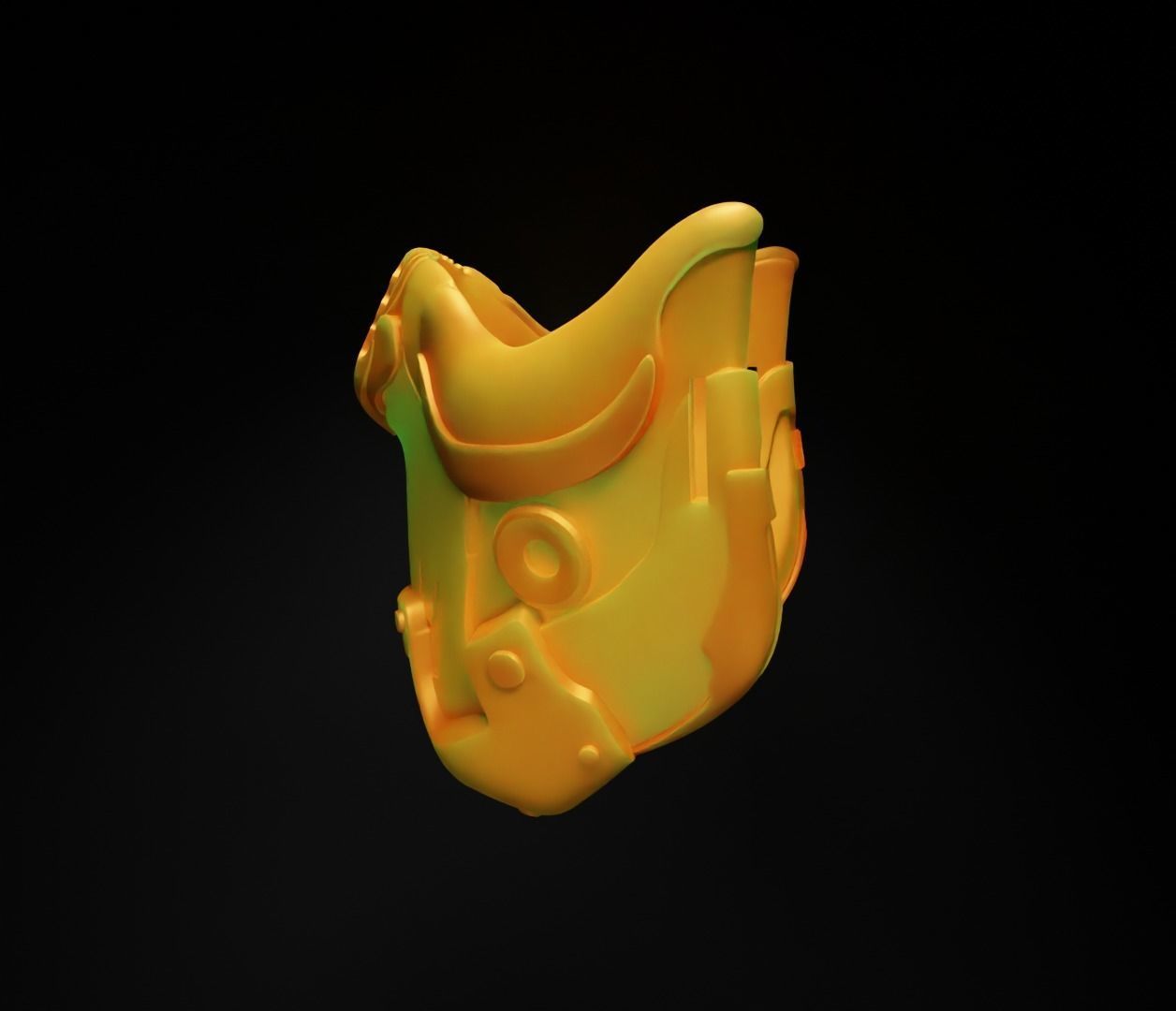 Cyberpunk Face Mask - Gamer Cosplay Helmet 3D print model_25