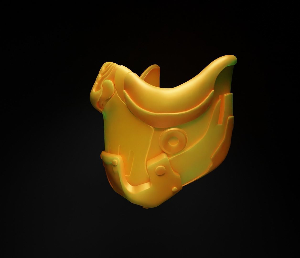 Cyberpunk Face Mask - Gamer Cosplay Helmet 3D print model_38