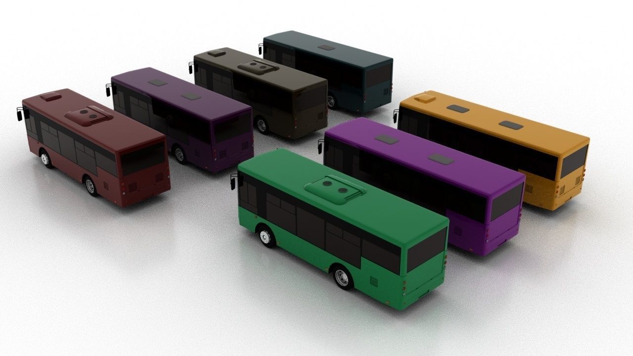 Bogdan Mini City Bus Pack Low 3D Model Collection_2
