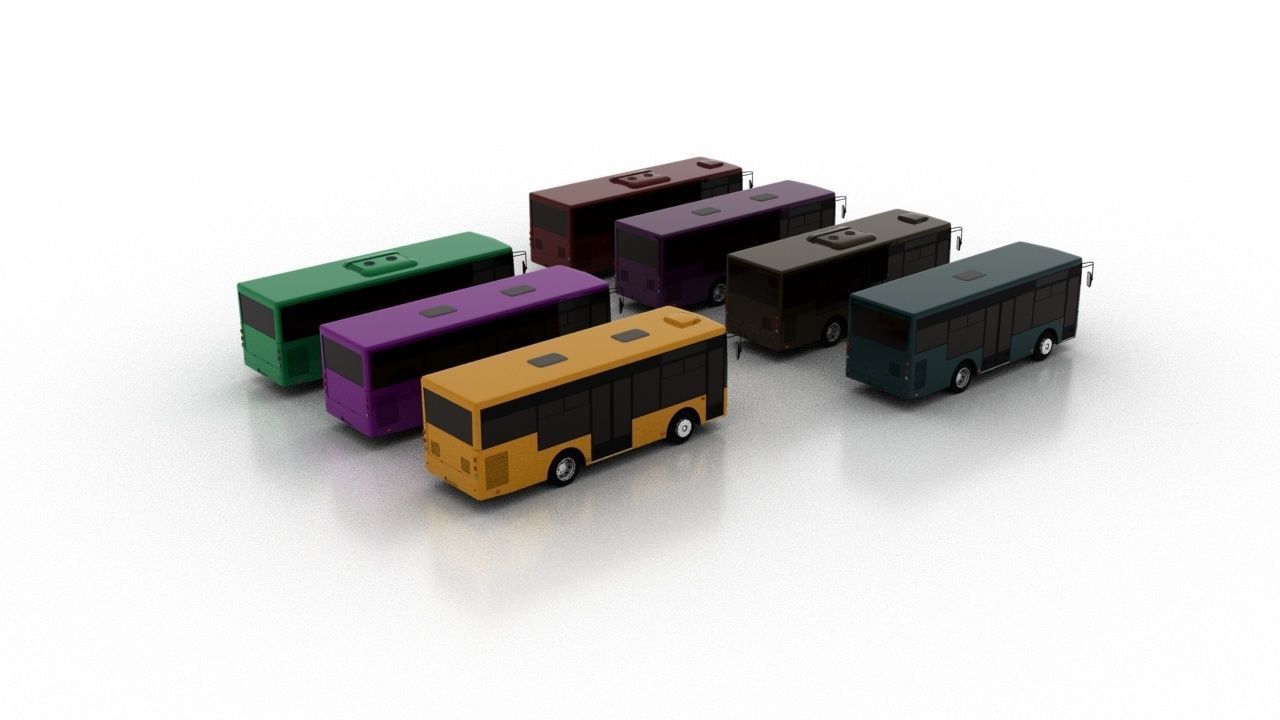 Bogdan Mini City Bus Pack Low 3D Model Collection_1
