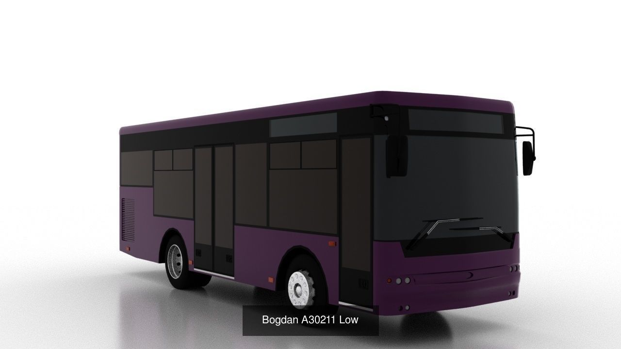 Bogdan Mini City Bus Pack Low 3D Model Collection_6