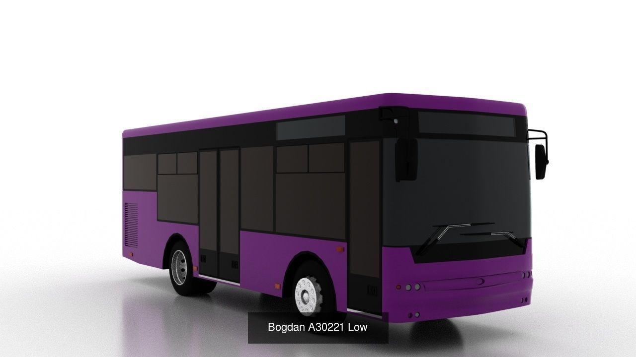 Bogdan Mini City Bus Pack Low 3D Model Collection_9