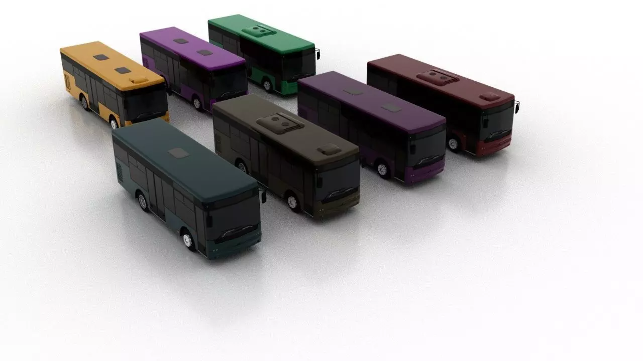 Bogdan Mini City Bus Pack Low 3D Model Collection_0