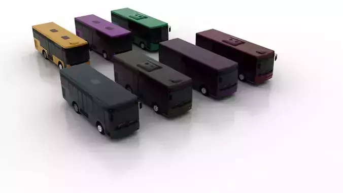 Bogdan Mini City Bus Pack Low 3D Model Collection
