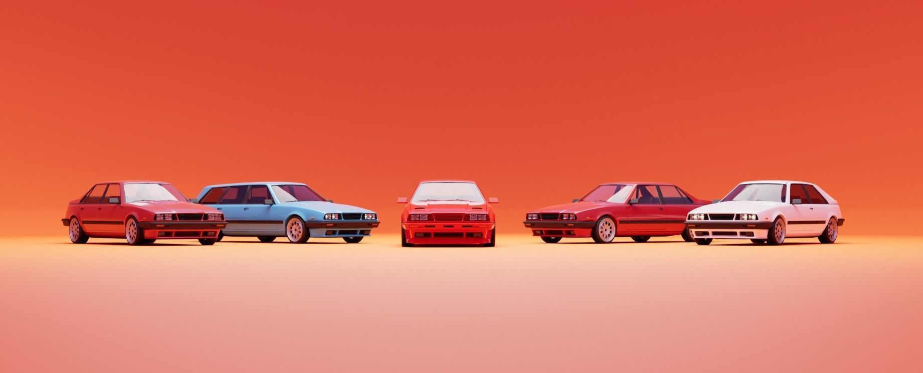 80s car pack 3D Model Collection_1