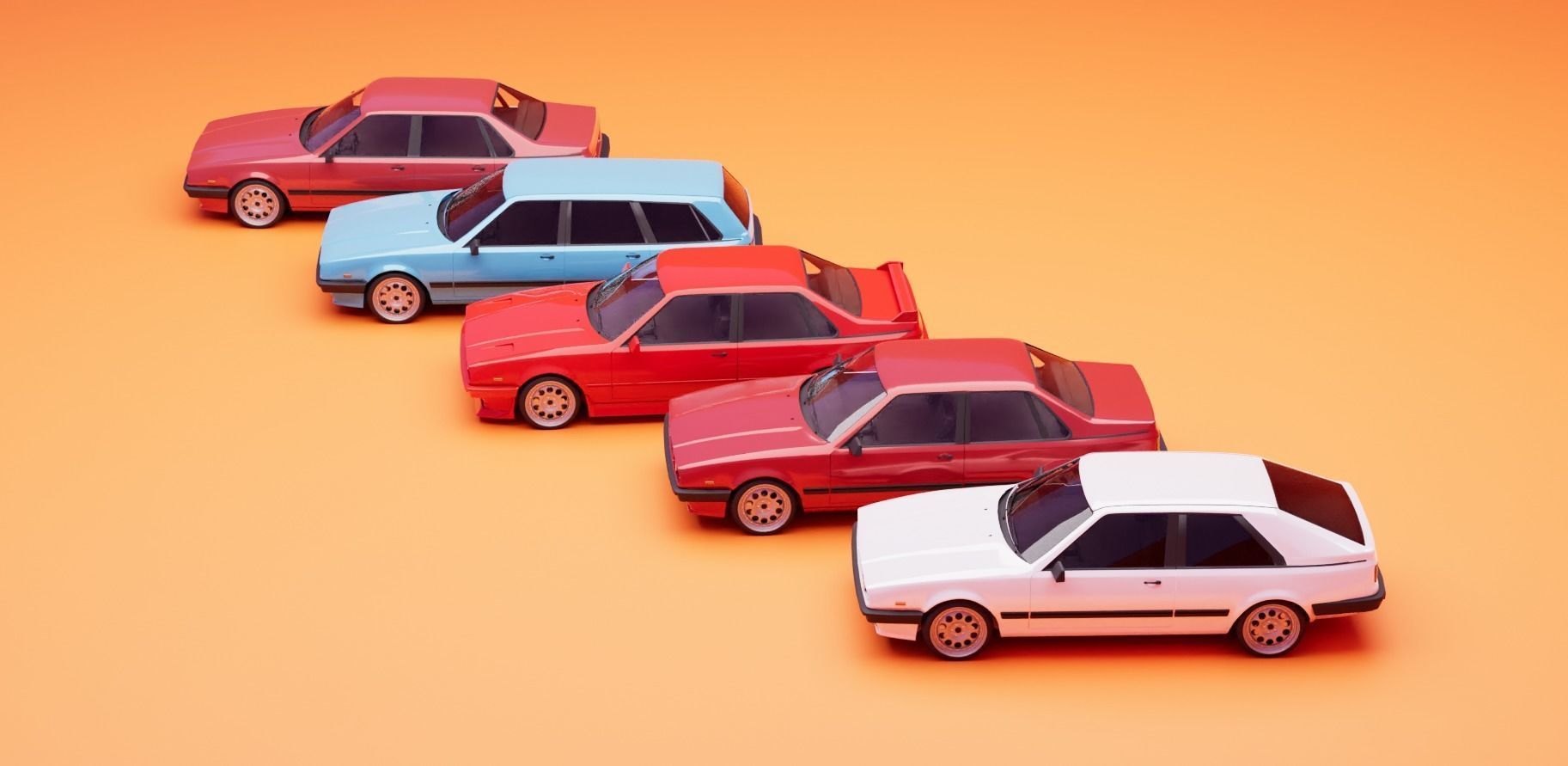 80s car pack 3D Model Collection_3