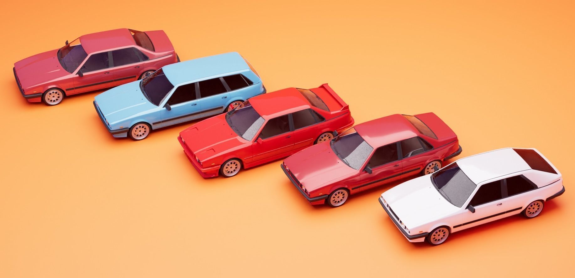 80s car pack 3D Model Collection_2