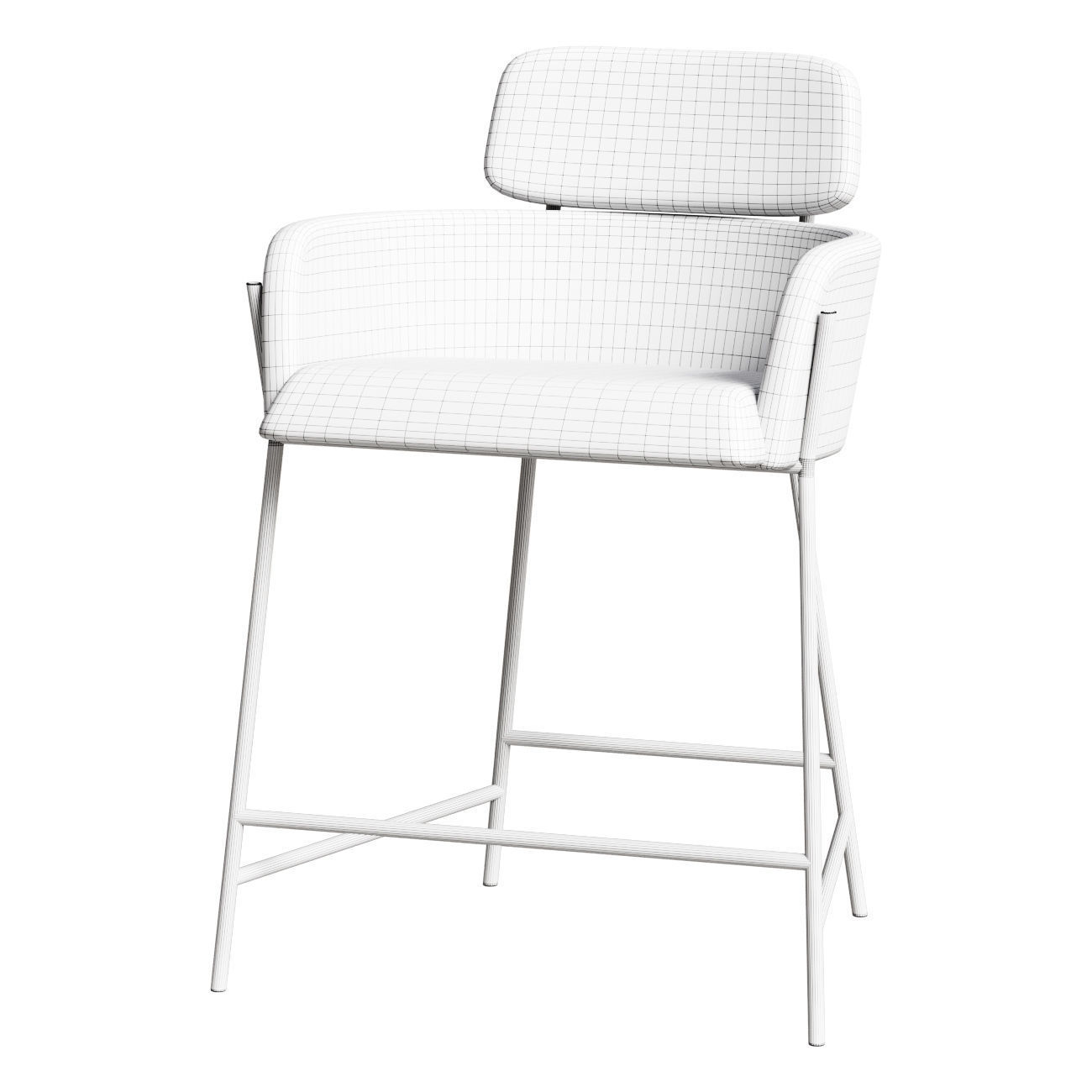 AZALEA COUNTERSTOOL MINK SET OF 4 3D model_1