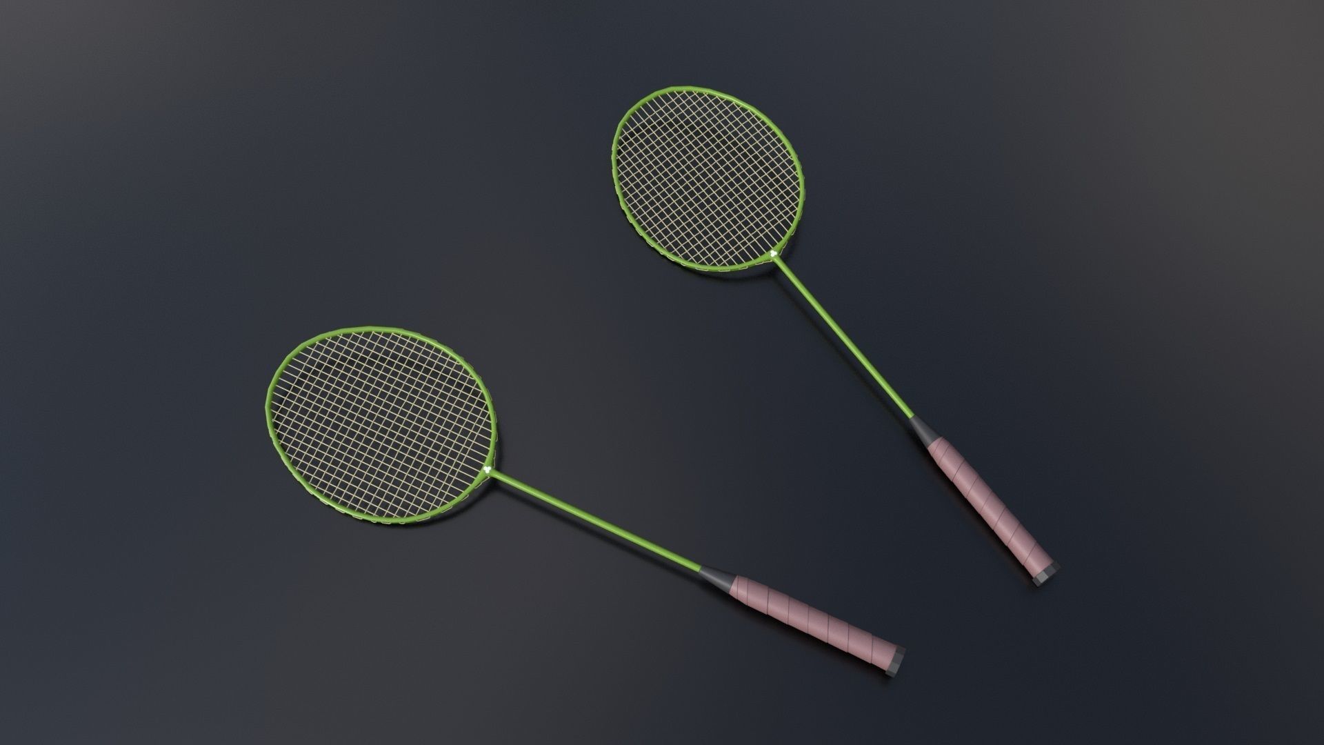 Badminton Low-poly 3D model_1