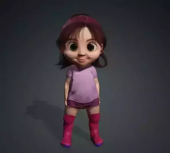 Cartoon Girl Rigged 3D model