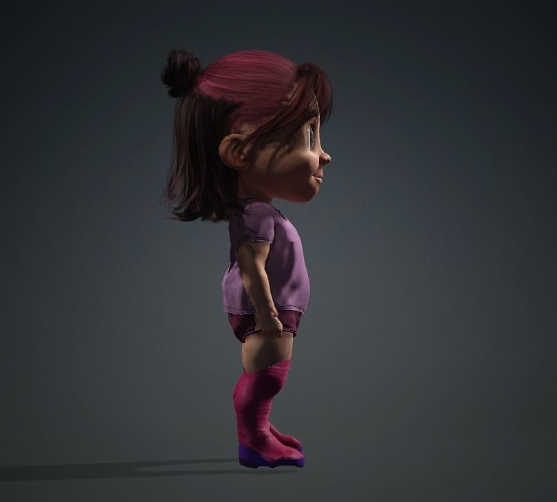 Cartoon Girl Rigged 3D model 3D model_3