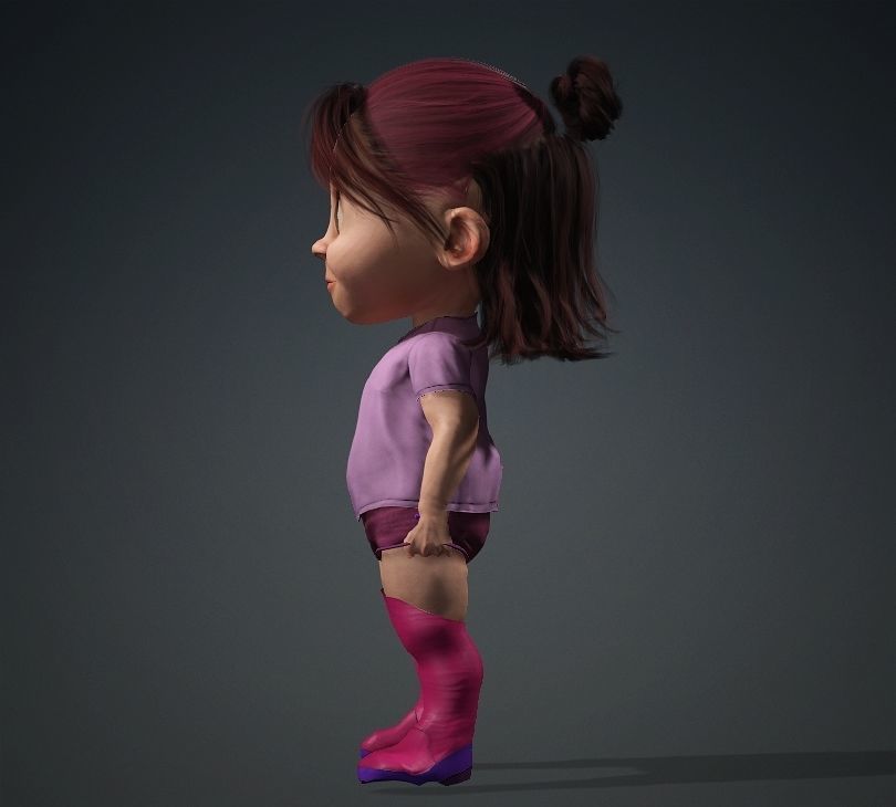 Cartoon Girl Rigged 3D model 3D model_1