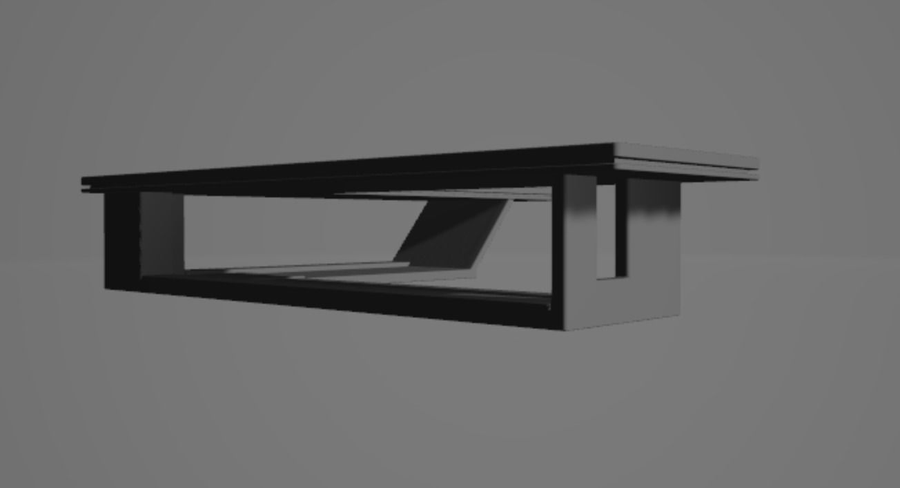 L shaped table 3D model_5