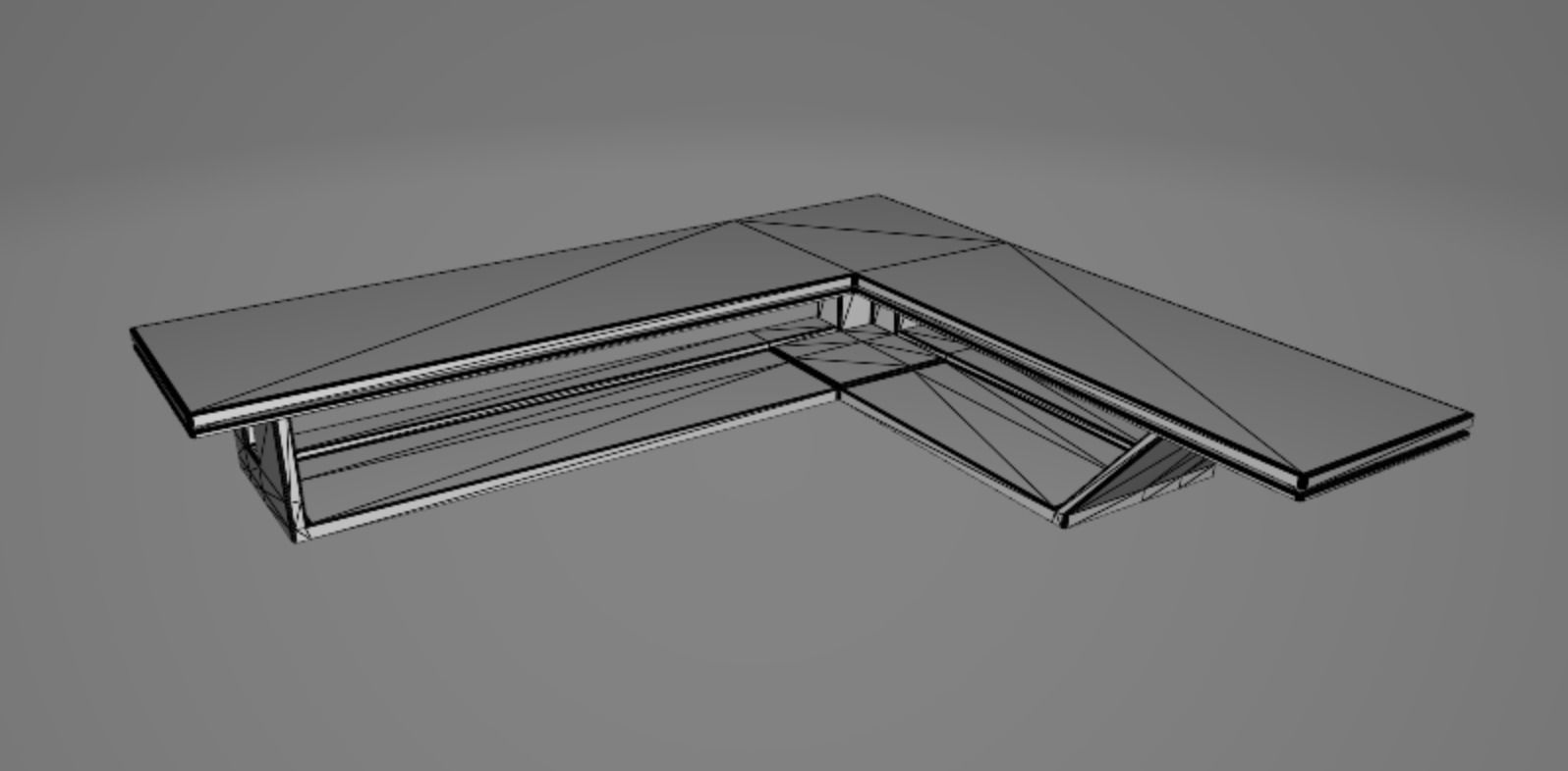 L shaped table 3D model_6
