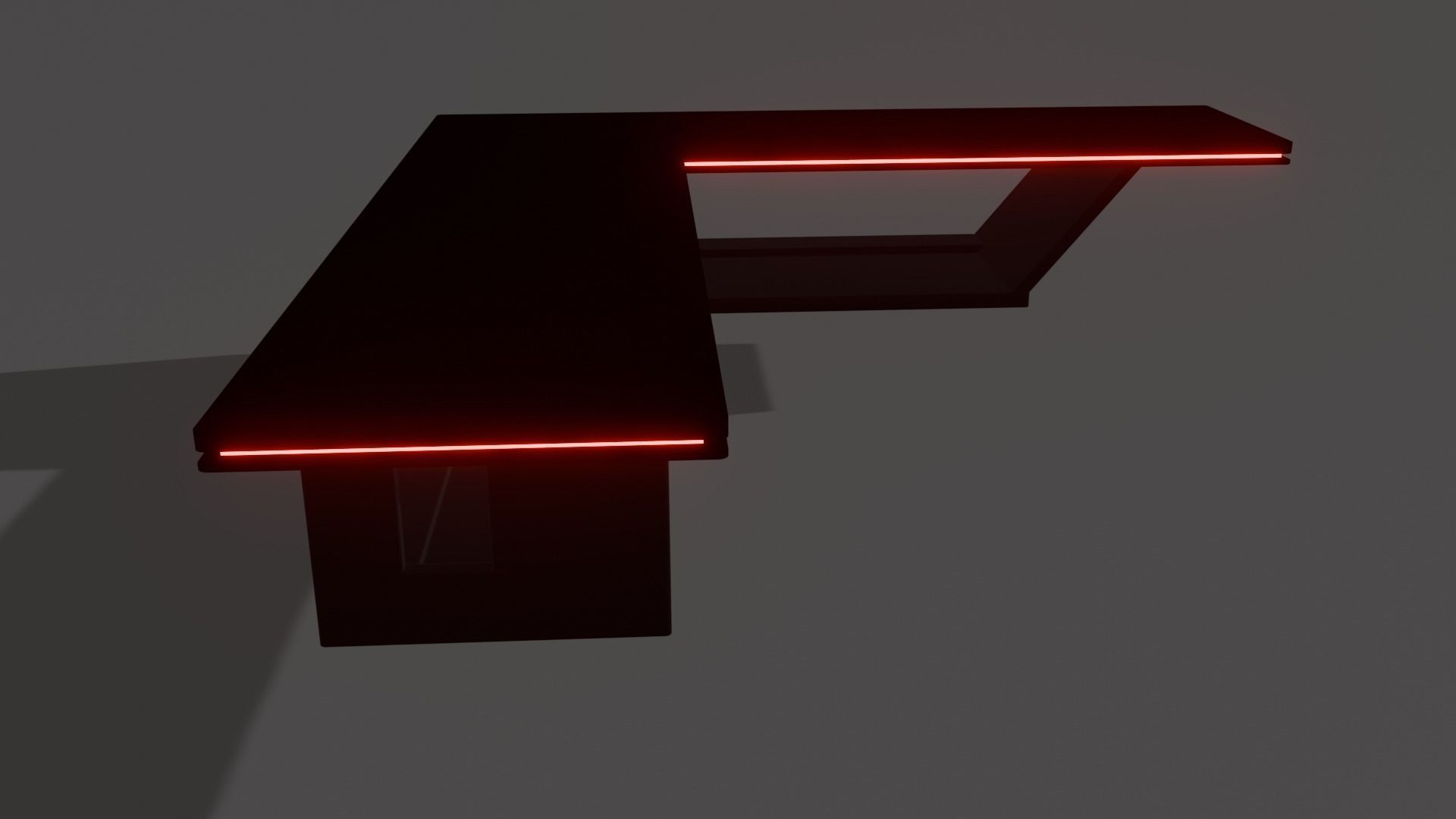 L shaped table 3D model_3