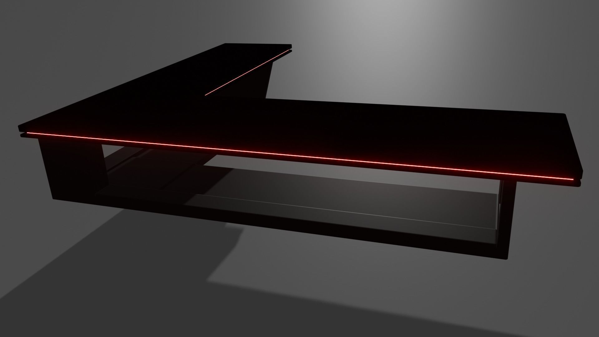 L shaped table 3D model_2