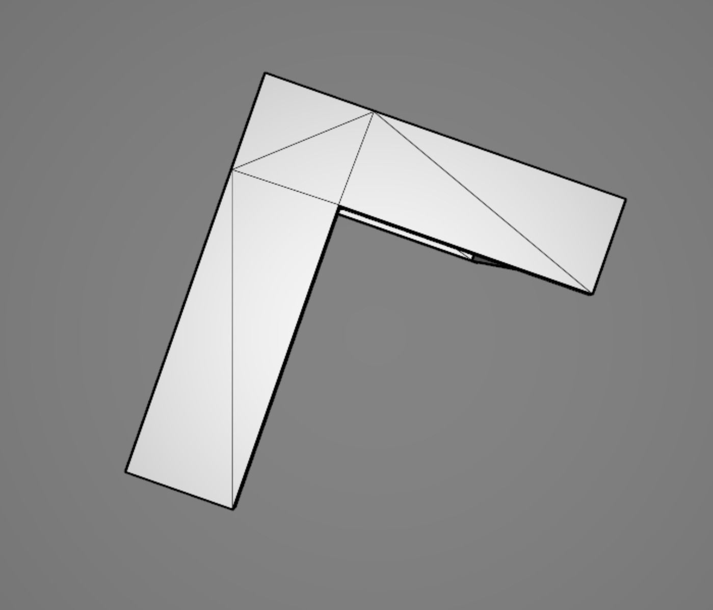 L shaped table 3D model_7