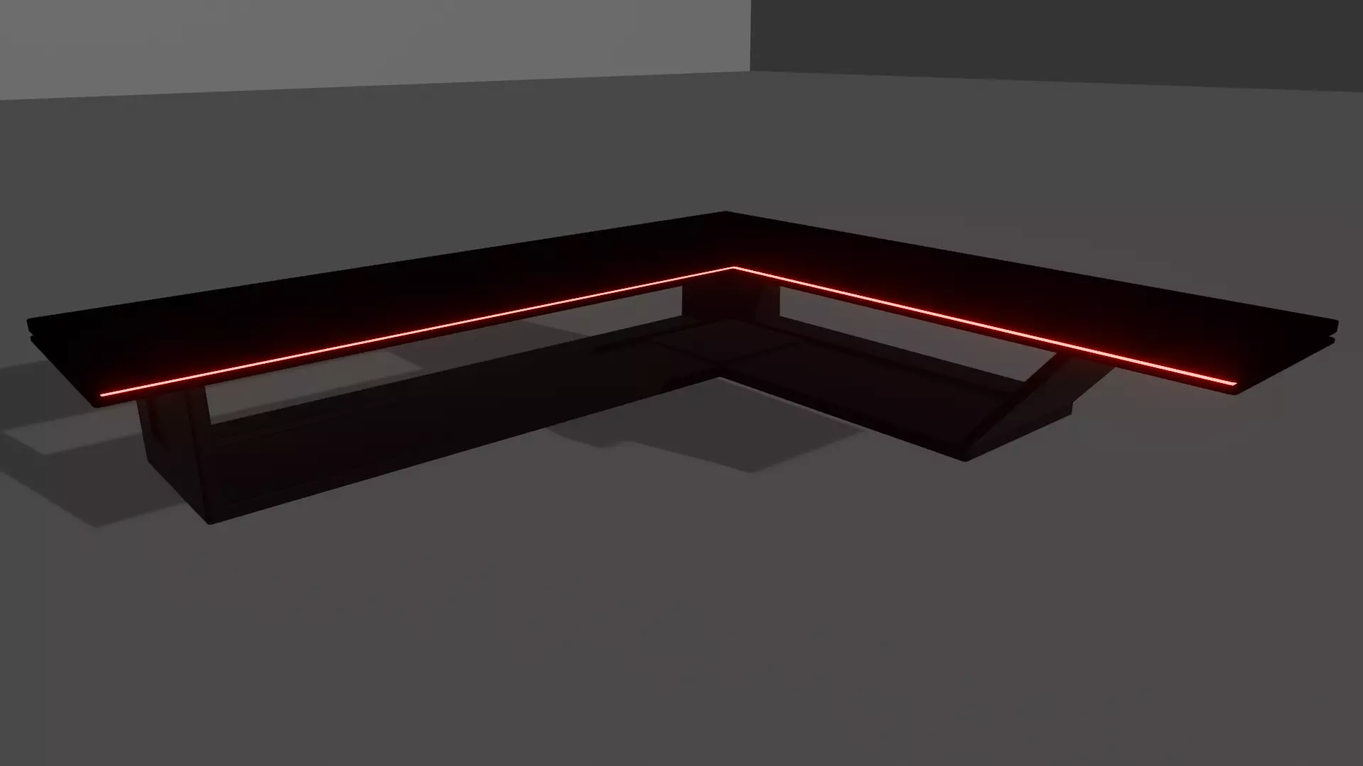 L shaped table 3D model_0