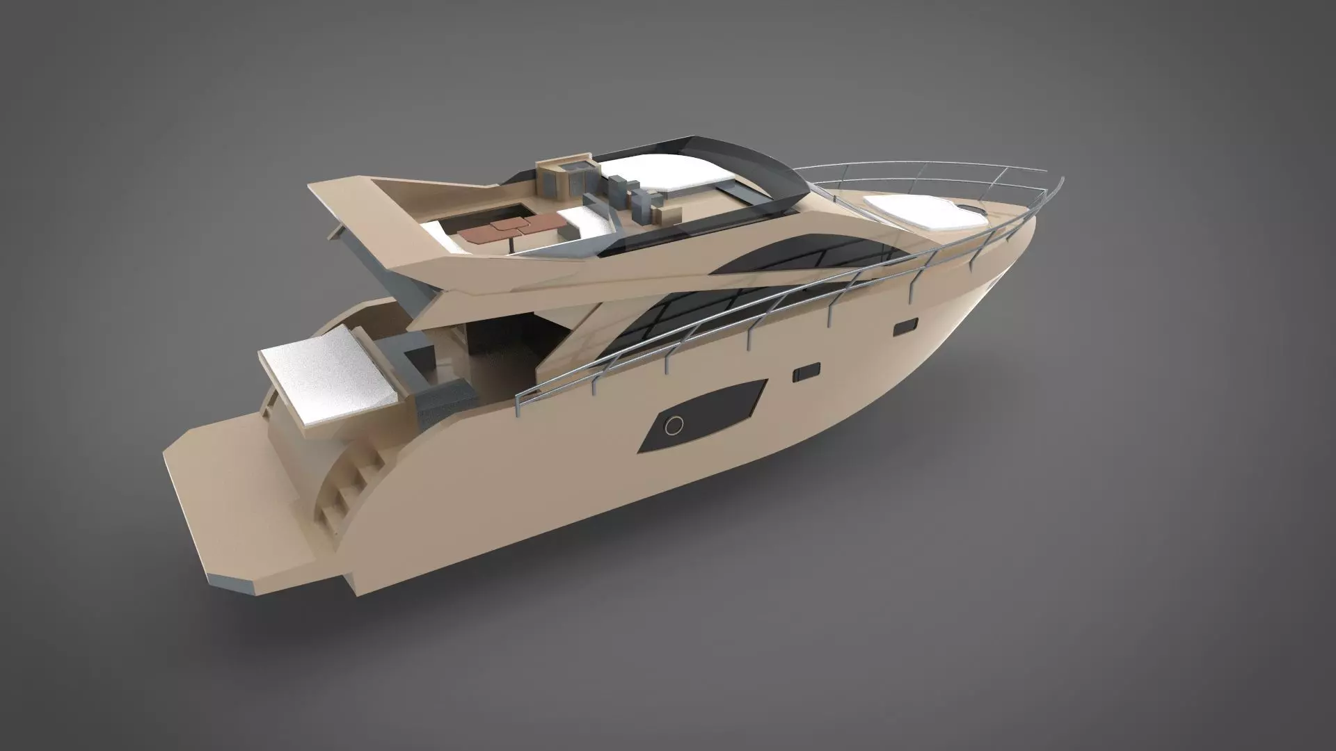 Yacht boat 3D print model_0