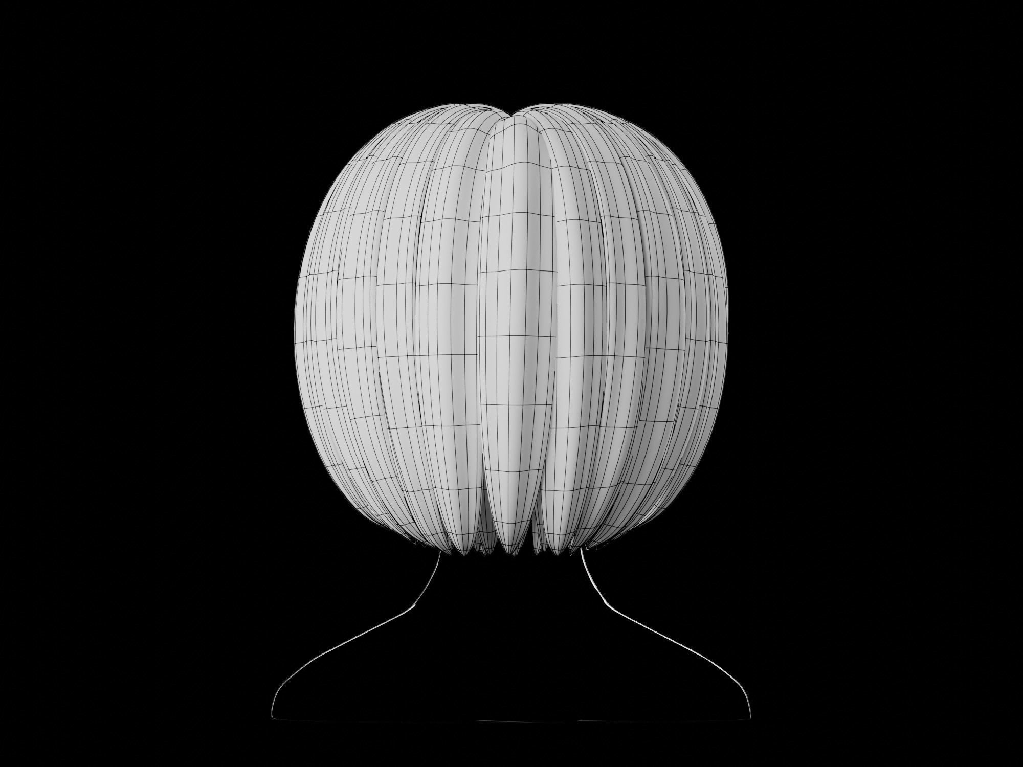 Anime hair style 29 Low-poly 3D model_13