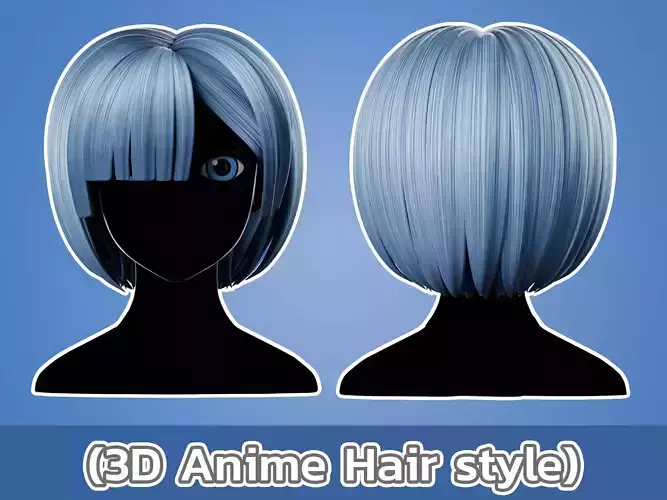Anime hair style 29 Low-poly 3D model Anime hair style 29 Low-poly 3D model
