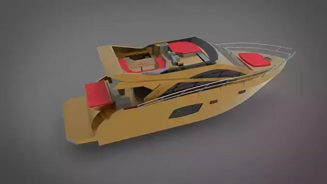 Yacht boat  gold 3D print model Yacht boat  gold 3D print model