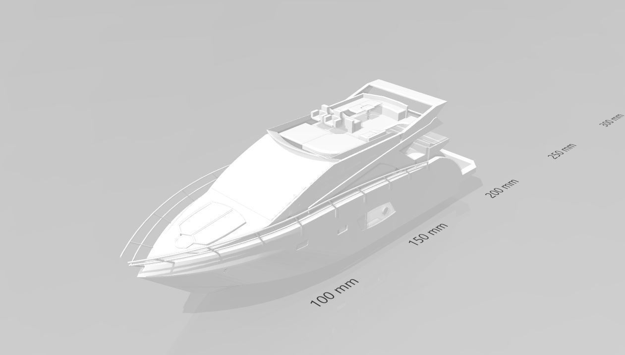Yacht boat  gold 3D print model_1