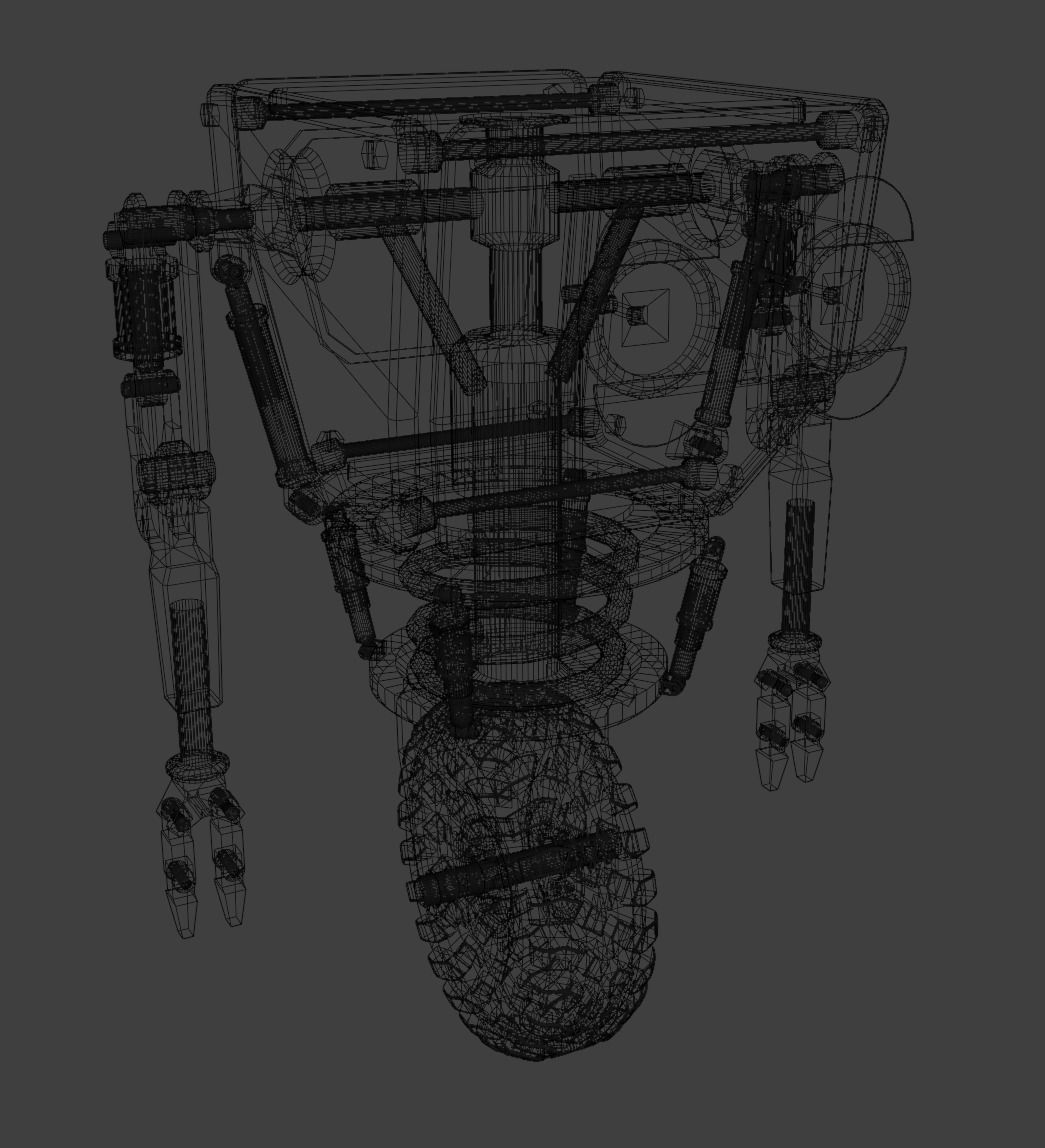 Robot - Low poly cute robot Low-poly 3D model_4