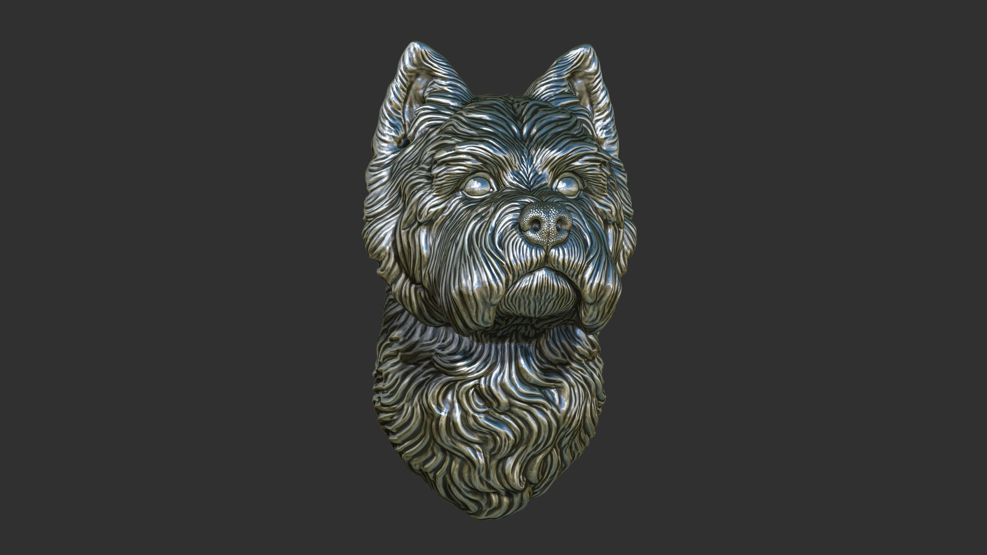 West Highland White Terrier bust 3D print model_8