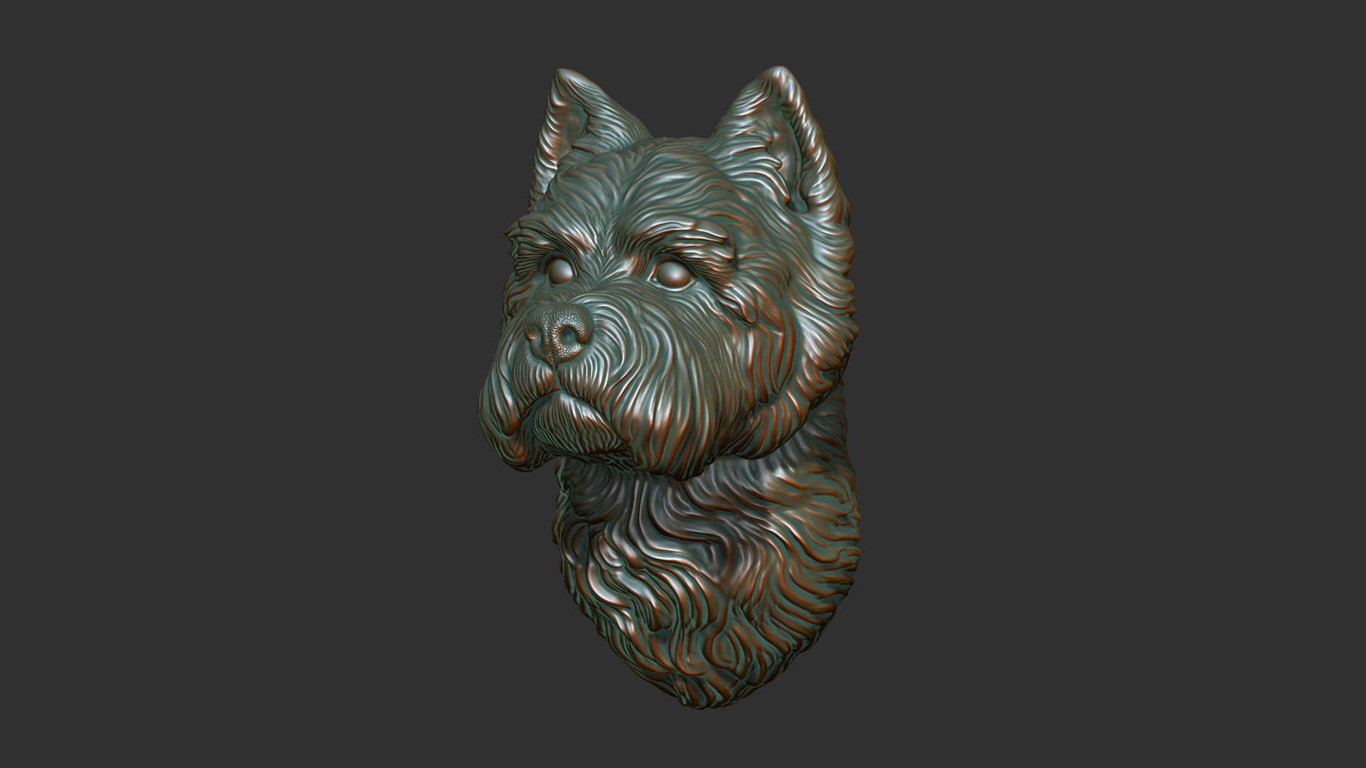 West Highland White Terrier bust 3D print model_7