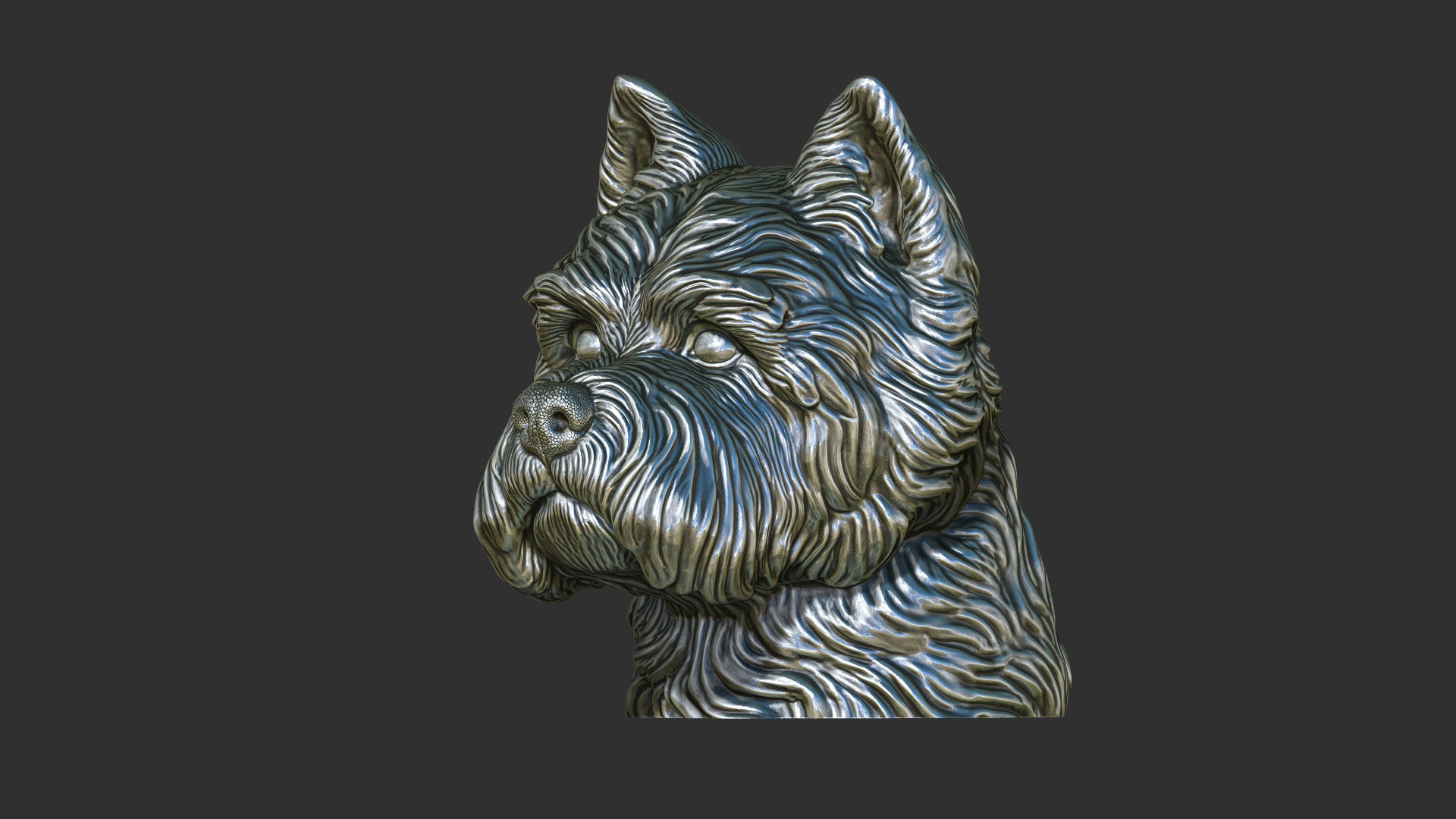 West Highland White Terrier bust 3D print model_13
