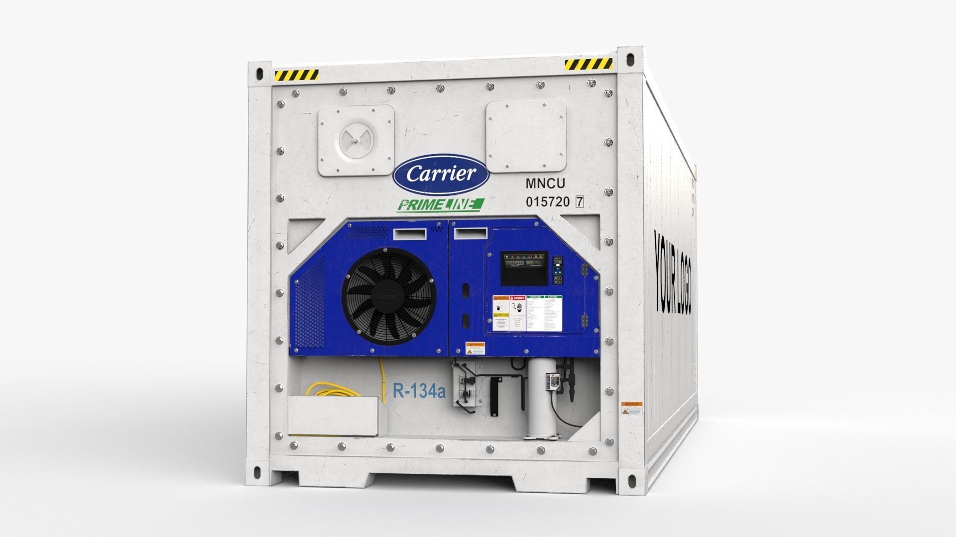 20ft GENERIC Container Reefer CARRIER- PSD edit 3D model_2