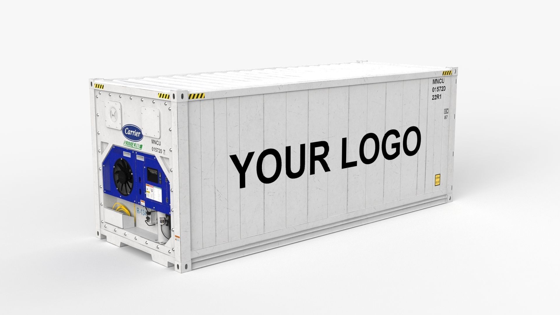 20ft GENERIC Container Reefer CARRIER- PSD edit 3D model_3