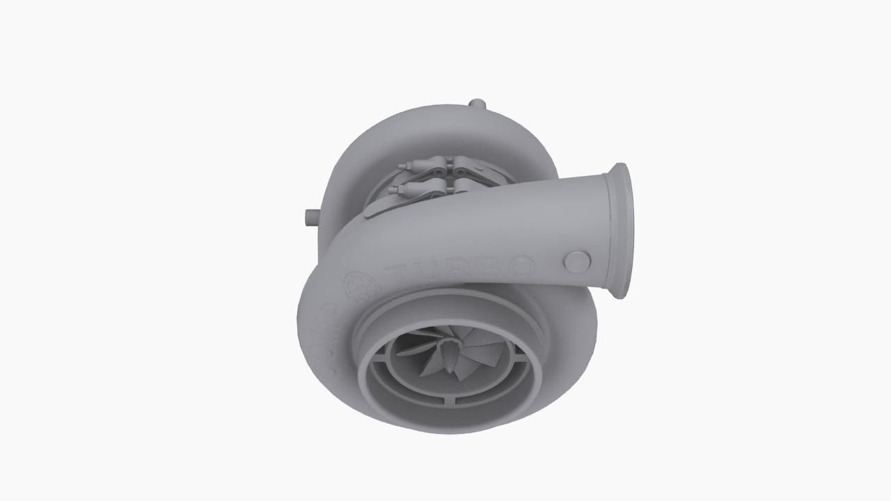 Comp Turbo CTR55140S 140mm turbocharger Low-poly 3D model_7