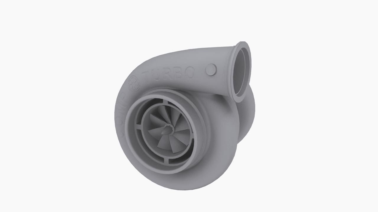 Comp Turbo CTR55140S 140mm turbocharger Low-poly 3D model_8