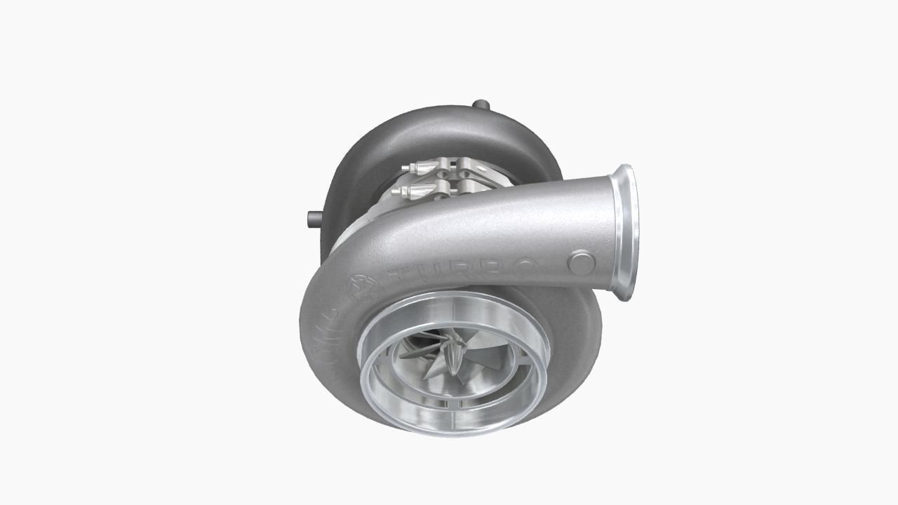 Comp Turbo CTR55140S 140mm turbocharger Low-poly 3D model_1