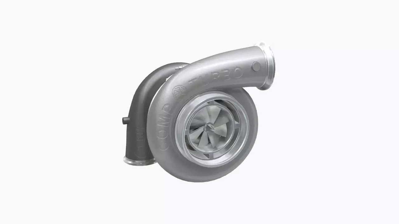 Comp Turbo CTR55140S 140mm turbocharger Low-poly 3D model_0
