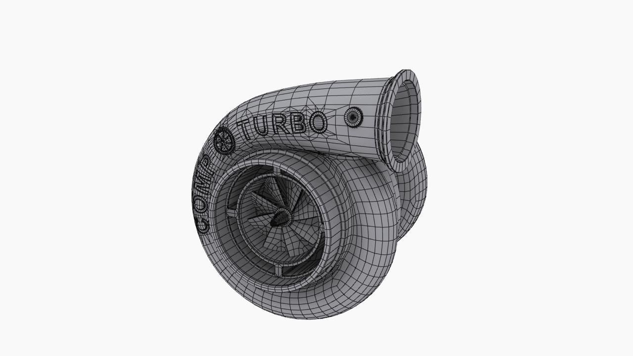 Comp Turbo CTR55140S 140mm turbocharger Low-poly 3D model_12