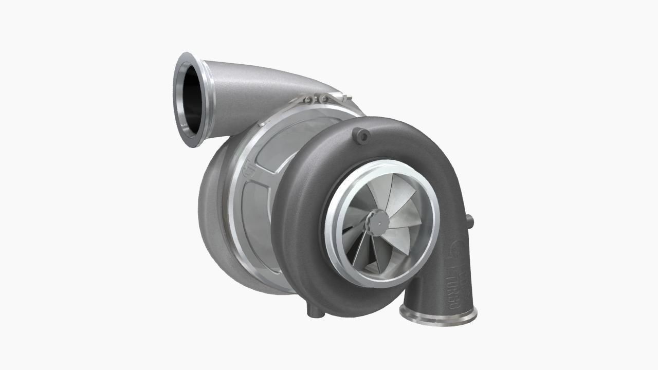 Comp Turbo CTR55140S 140mm turbocharger Low-poly 3D model_3